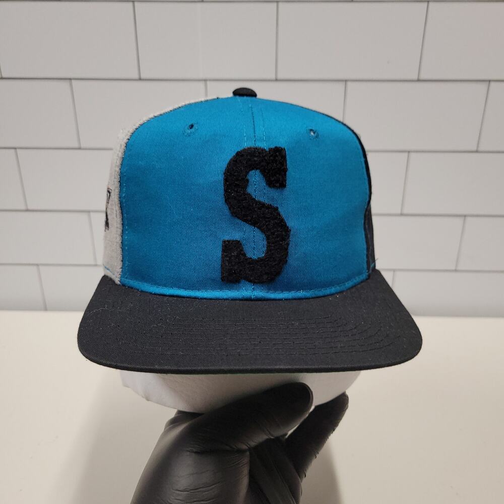 Starter Vintage San Jose Sharks Big S Logo Tri-Color Pinwheel Snapback Hat NHL
